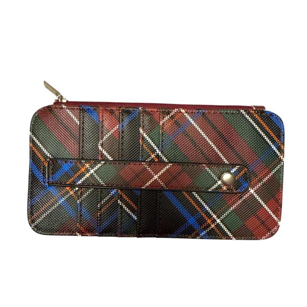 Plaid Wallet with Card Slots & Zip Pouch classic